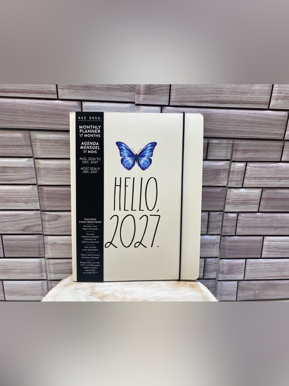 Rae Dunn ❤️” HELLO 2027.” Monthly Planner 17-month  Blue butterfly NWT